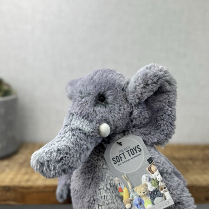 Jellycat Puddle Elephant - Blue/Grey Mix Elephant Super Soft Retired Medium 14"