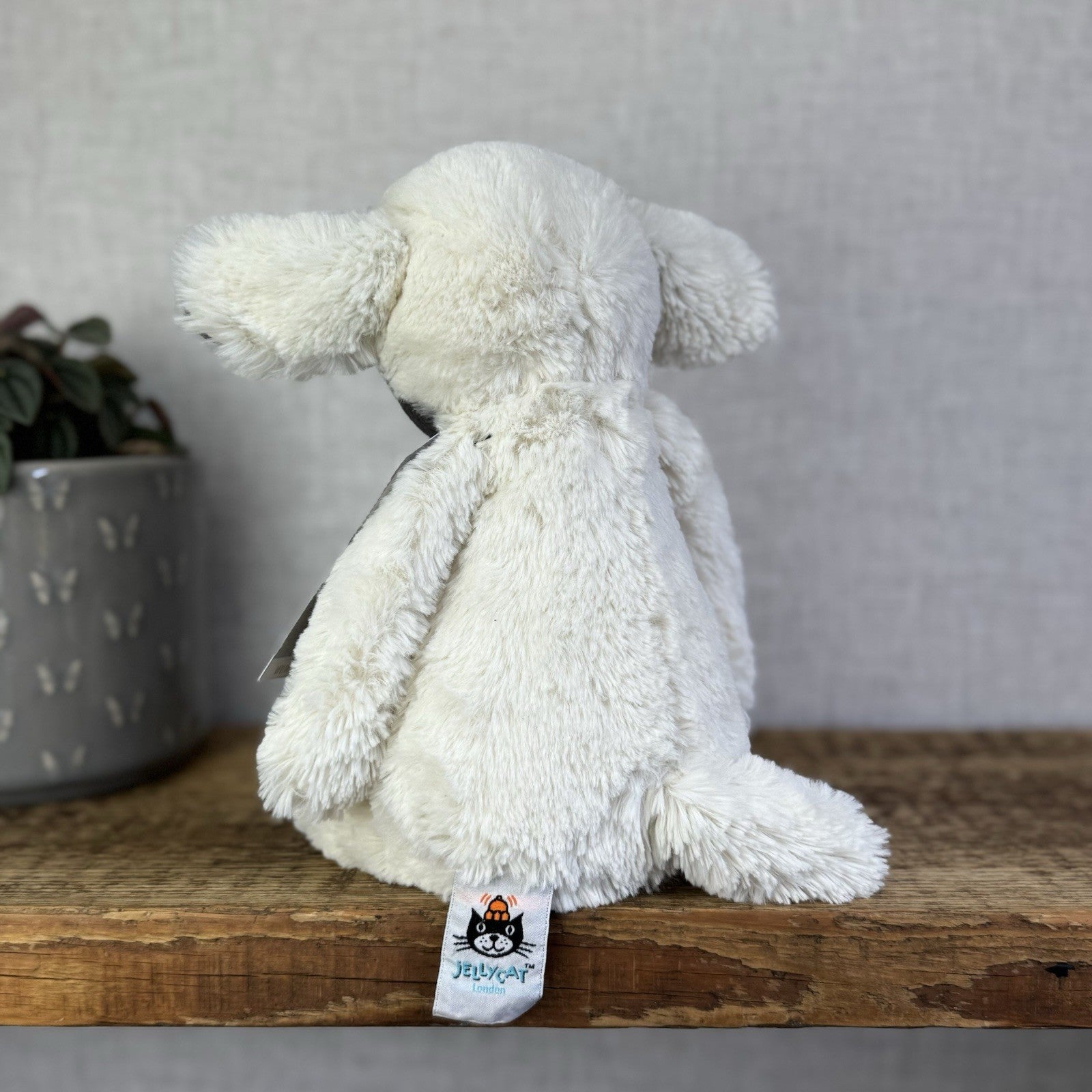 Jellycat Medium Bashful Grey Face Lamb - Medium Cream Lamb Beanie Plush 12"