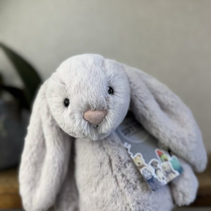 Jellycat Bashful Bunny Lilac - Light Purple Bunny White Tail Rabbit 12” Retired
