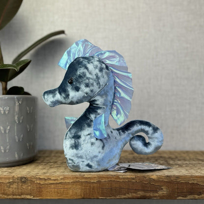 Jellycat Coral Cutie Seahorse - Light Blue Velour Sea Creature Seahorse Plush 8”
