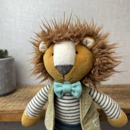 Walton & Co Lion Soft Toy Beanie - Scandi Style Lion In Waistcoat Cute Retired