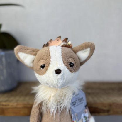 Jellycat Princess Chihuahua - Tan/Cream Soft Toy Dog Beanie Girls Plush 12"