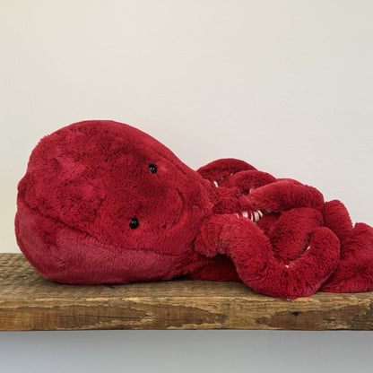 Jellycat Cranberry Octopus - Large Red Octopus Beanie Retired BNWT 16"