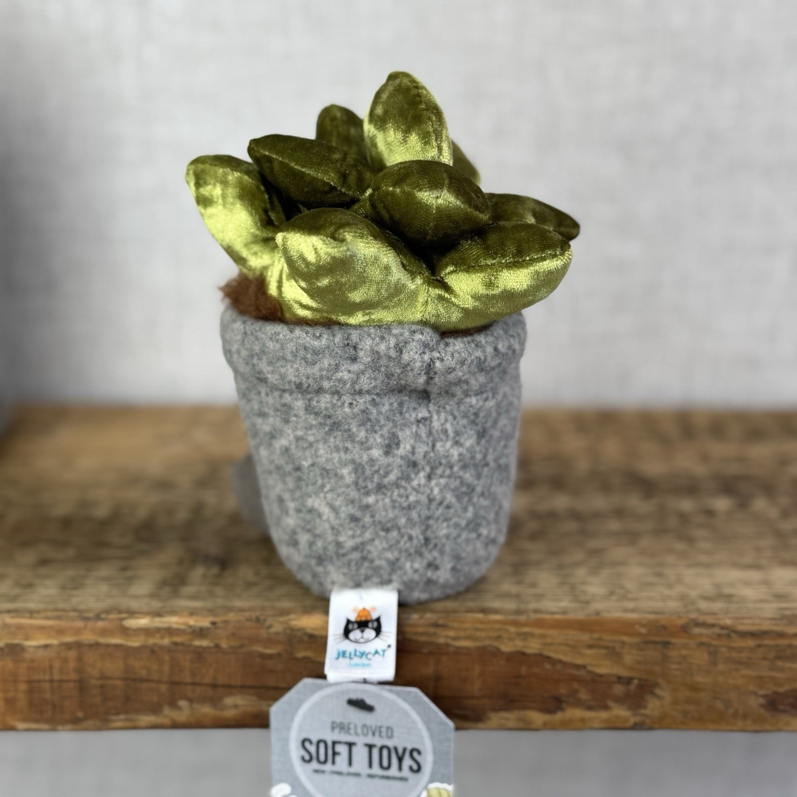 Jellycat Amuseable Silly Succulent Jade - Velour Green Small Potted Succulent 6”