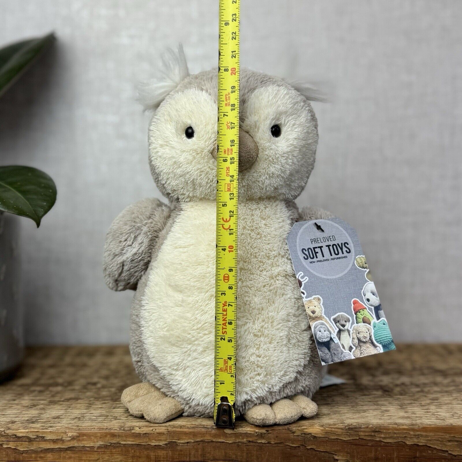 Jellycat Peanut Owl - Medium Peanut Chubby Beige/white Owl Plush Beanie 8”