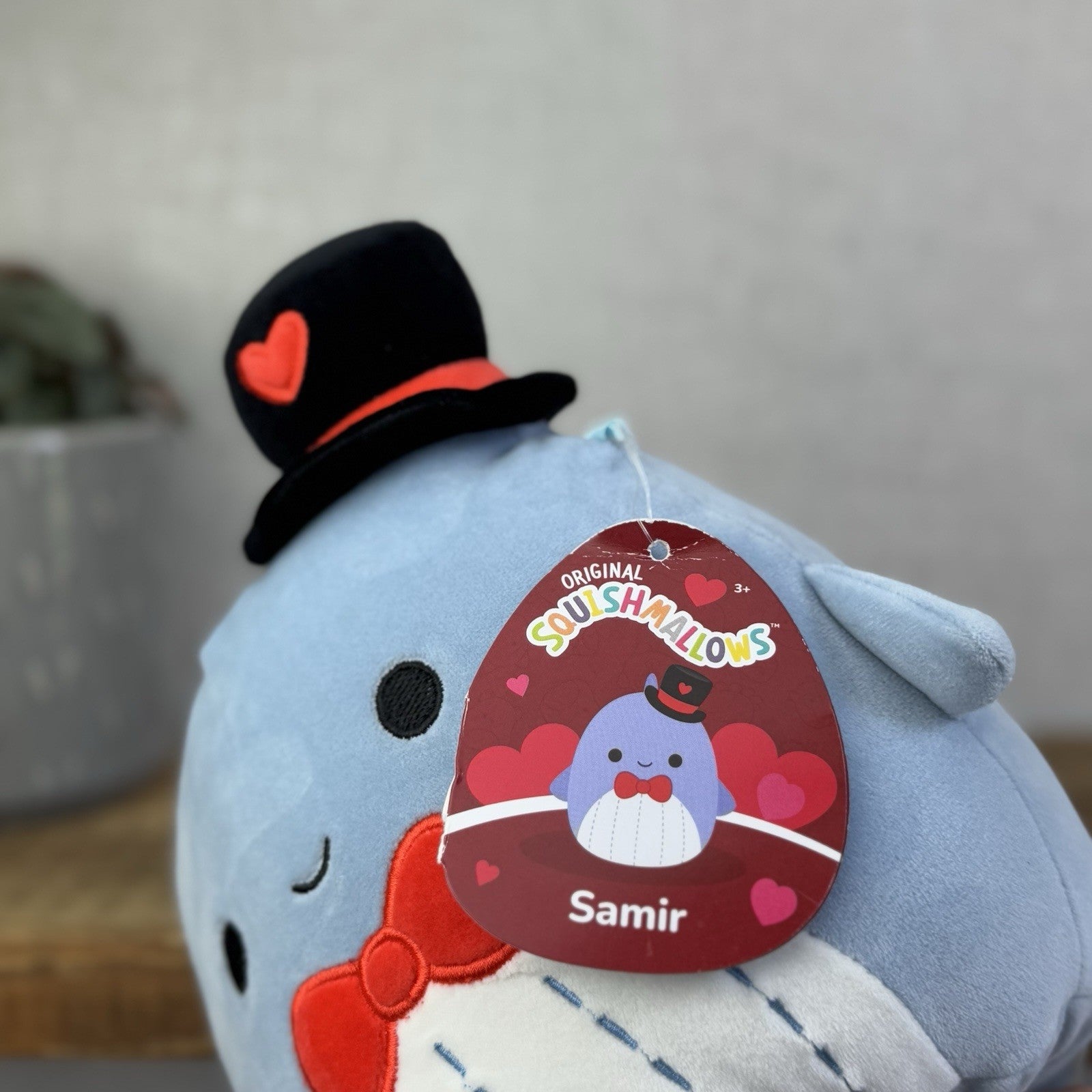Squishmallow Samir The Whale Valentines Sea Creature Cute With Tags 7.5" 