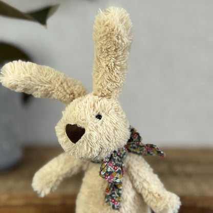 Jellycat Rufus Rabbit Lost & Found Friends  Tiny Rabbit With Bow Rare Retired 7"