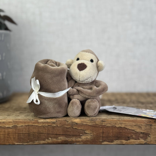 Jellycat My First Monkey Soother - Monkey Comforter Toy (no Box) Brown Velour 8”