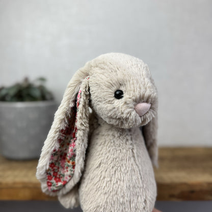 Jellycat Medium Bashful Beige Posy Blossom Bunny - Beige Bunny Floral 12” (#2)