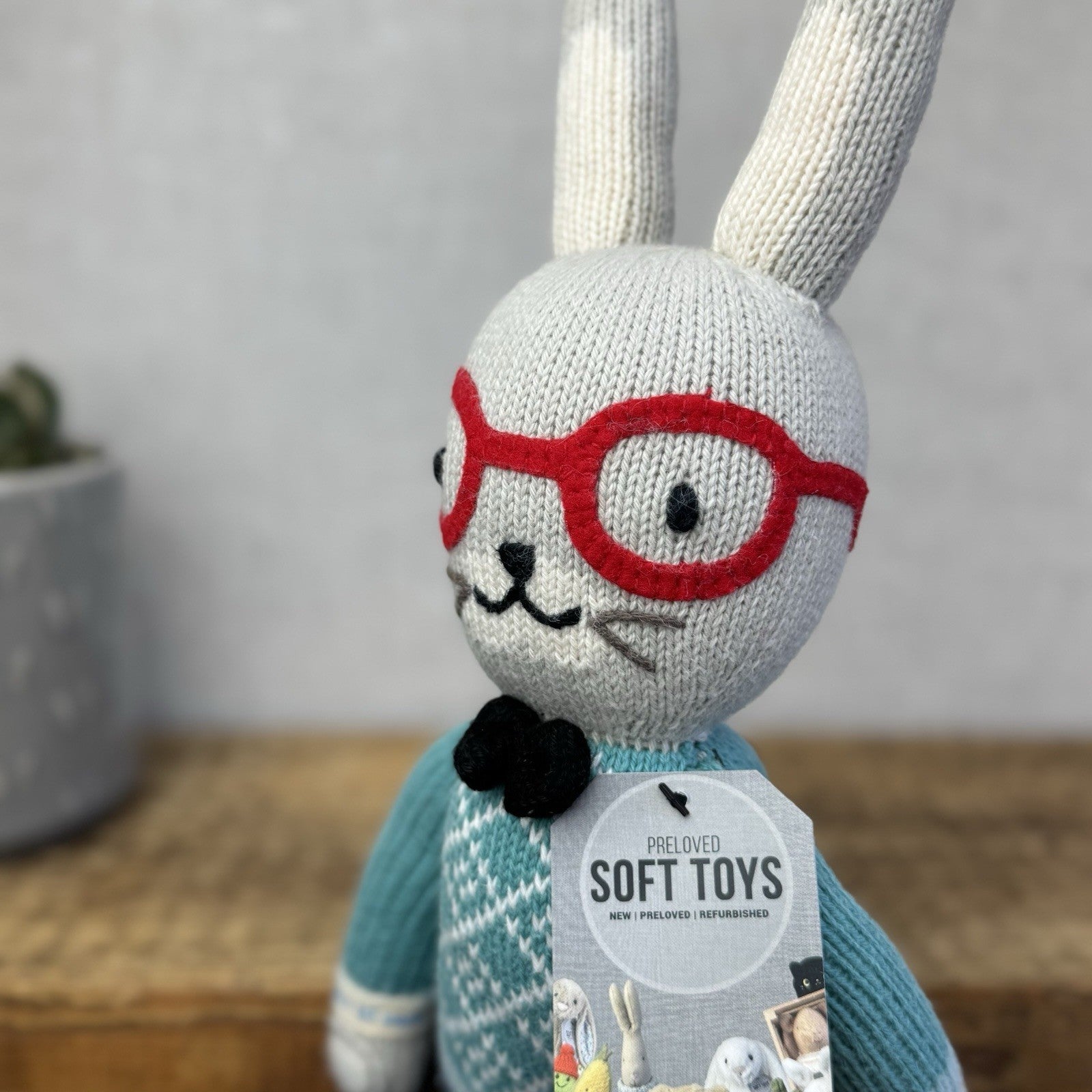 Cuddle + Kind Benedict The Bunny - Baby Cotton Yarn Knitted Wild Animal 13"