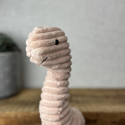 Jellycat Waldo Worm - Pink Wiggly Worm Pink Cordy Medium Retired Beanie 15”
