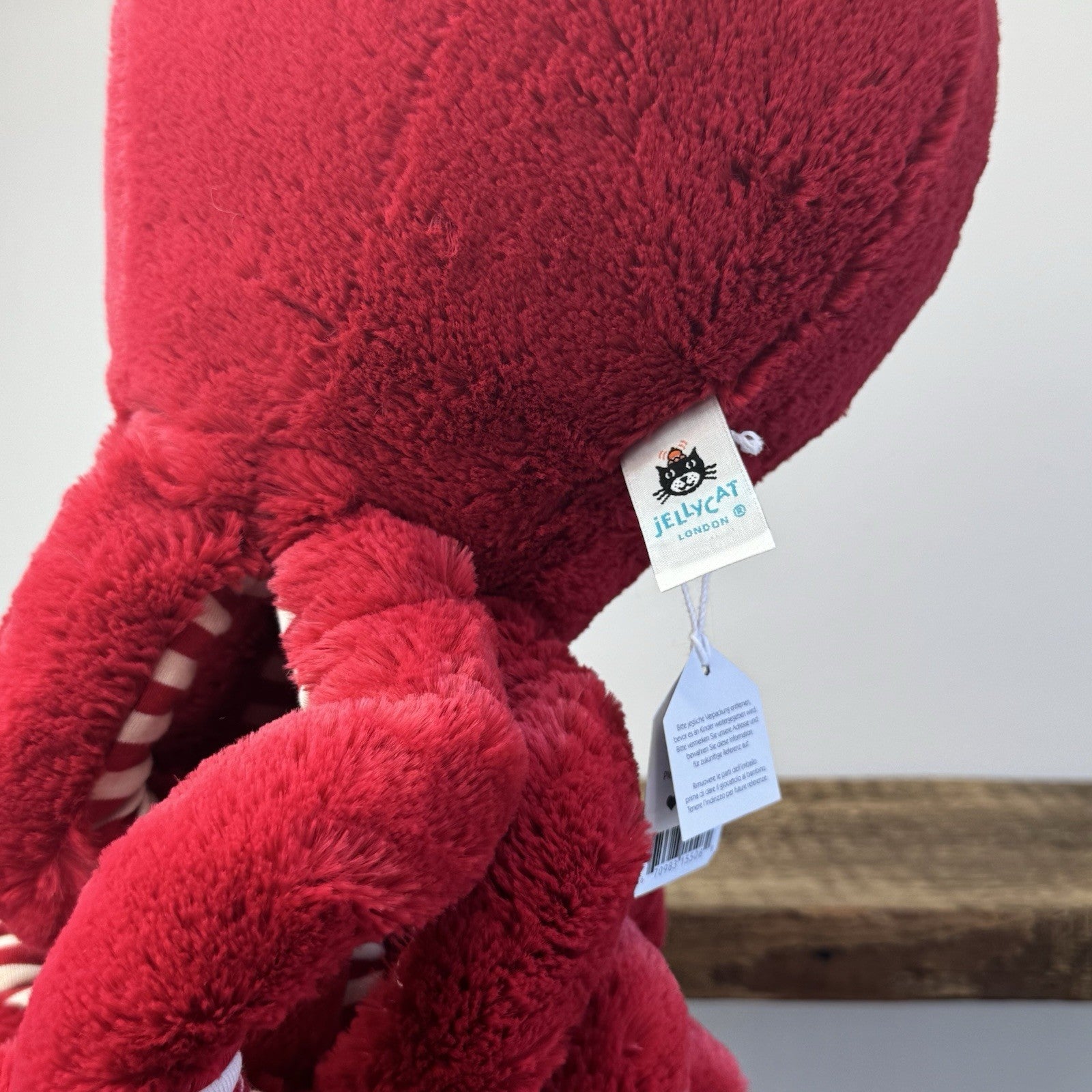 Jellycat Cranberry Octopus - Large Red Octopus Beanie Retired BNWT 16"