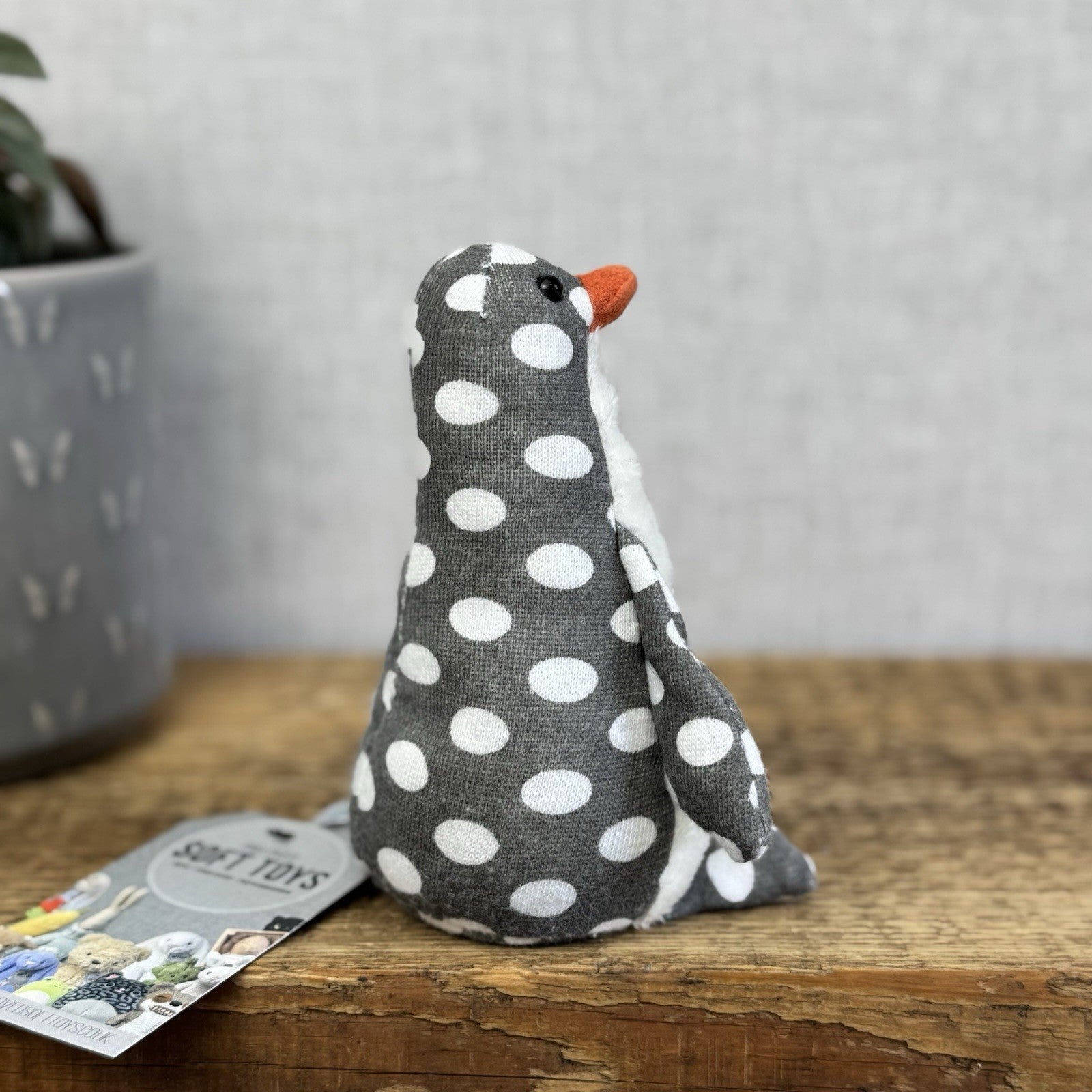 Jellycat Polka Dot Penguin - Miniature Cotton Spotty Penguin Plush Fluffy Belly