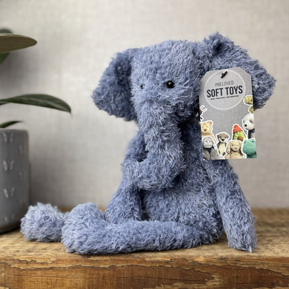 Jellycat Wild Thing Elephant - Light Blue Curly Long Legs Elephant Beanie Plush 