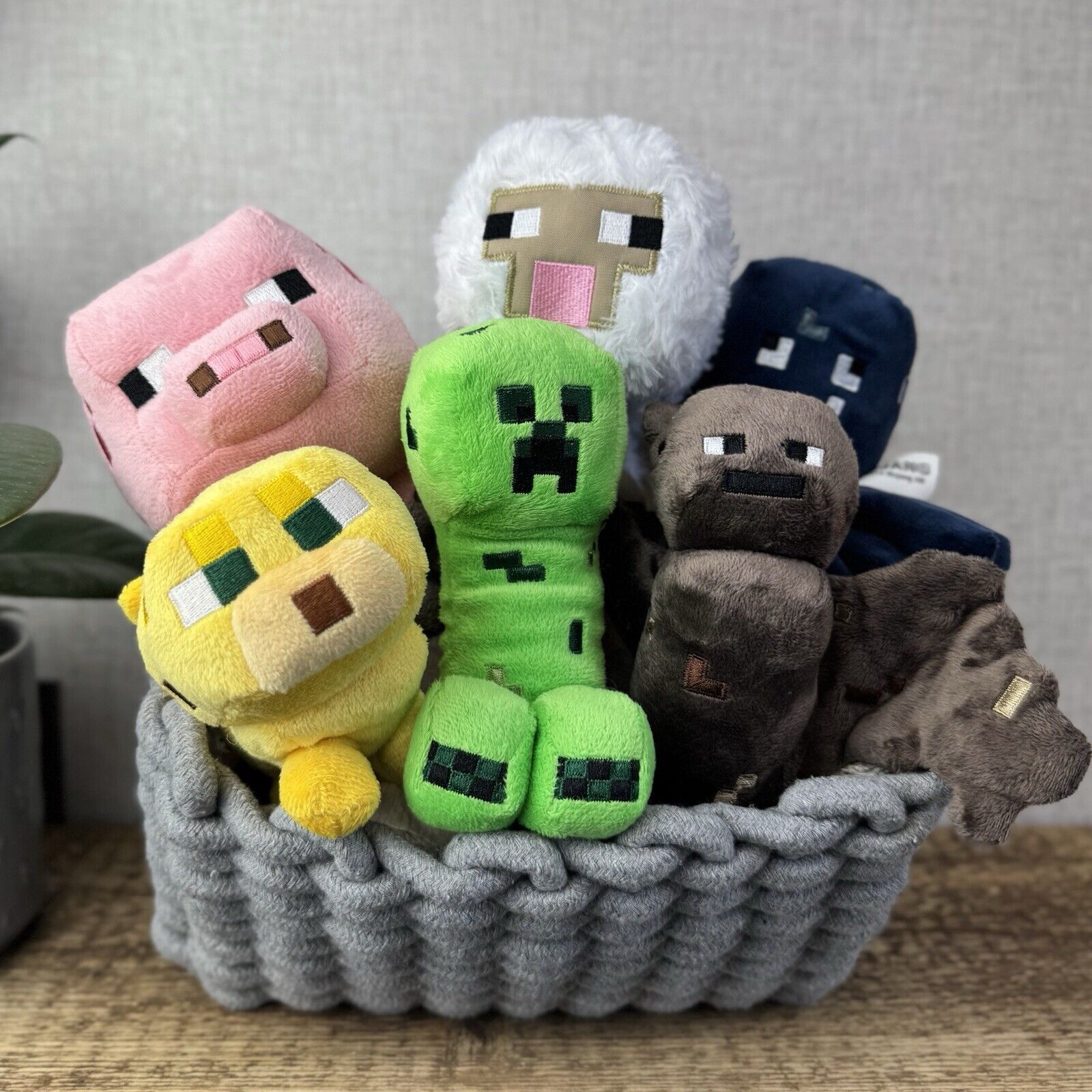 Minecraft Muji 2014 Soft Toy Bundle - Creeper, Pig, Bat, Sheep, Cheetah, Octopus