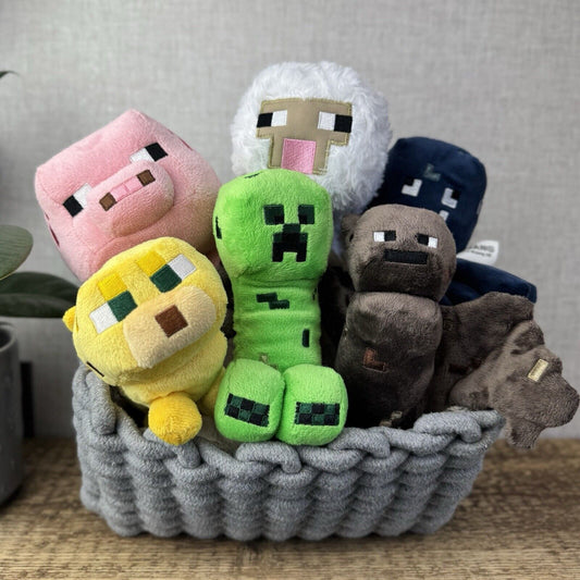 Minecraft Muji 2014 Soft Toy Bundle - Creeper, Pig, Bat, Sheep, Cheetah, Octopus