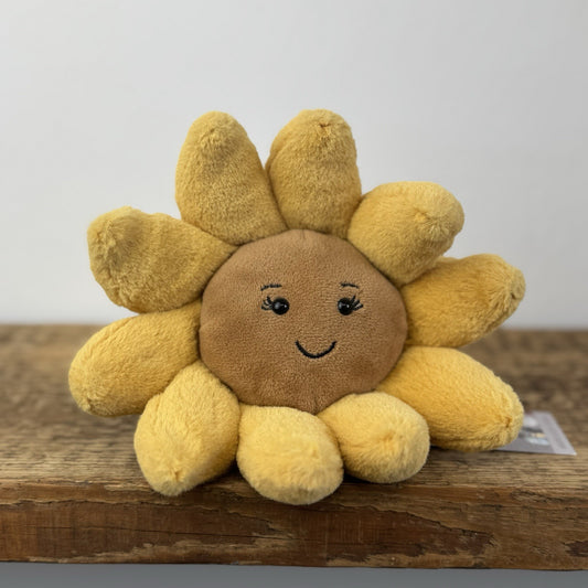 Jellycat Small Fluery Sunflower - Sunflower Beanie Soft Toy Floral Plush 8"