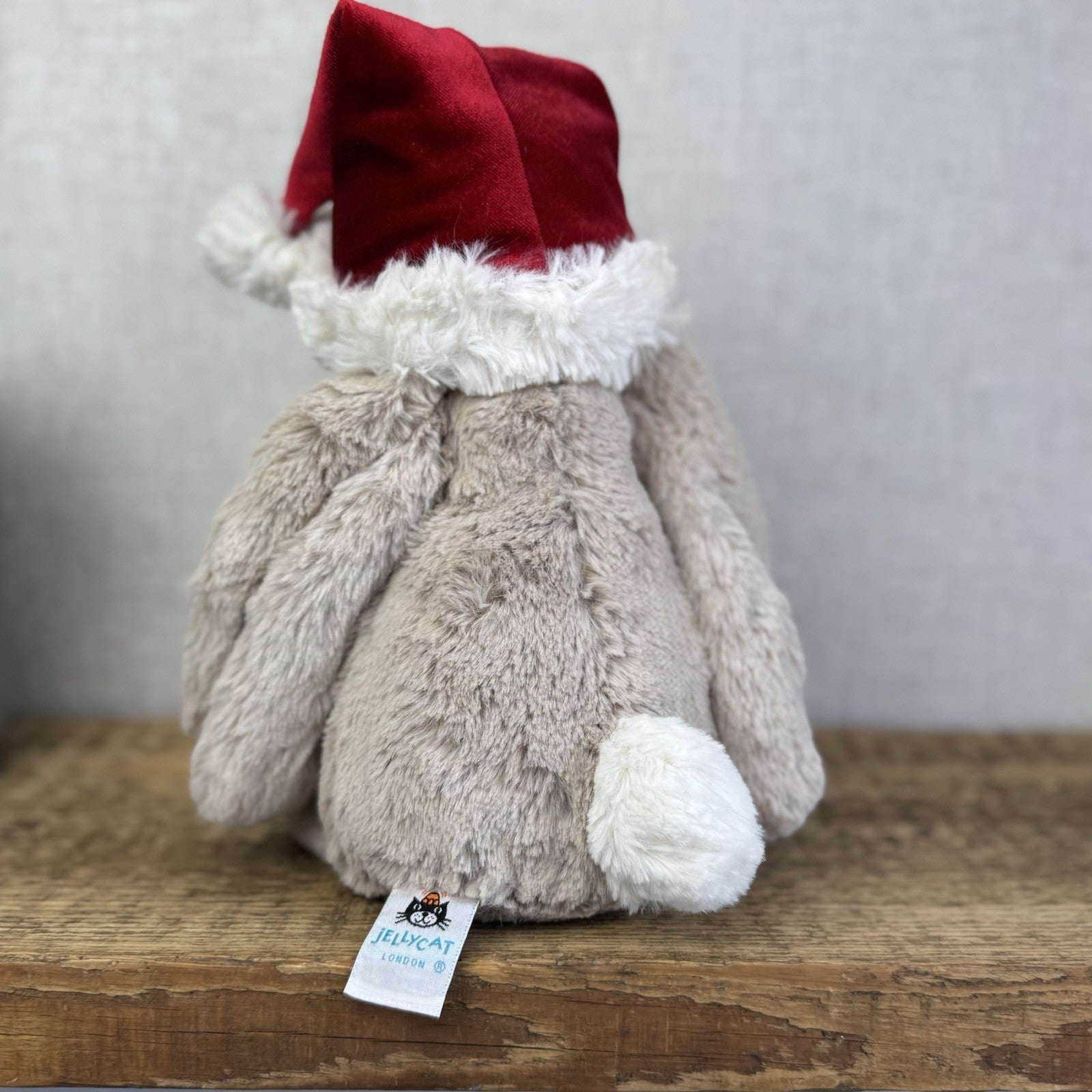 Jellycat Bashful Christmas Bunny - Beige Bunny Christmas Hat NWOT 12"