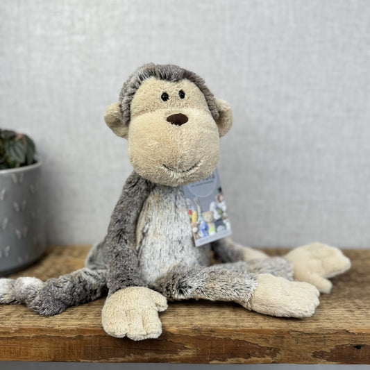 Jellycat Medium Mattie Monkey - Woodland Grey/Brown Mix Monkey Beanie Plush 16"
