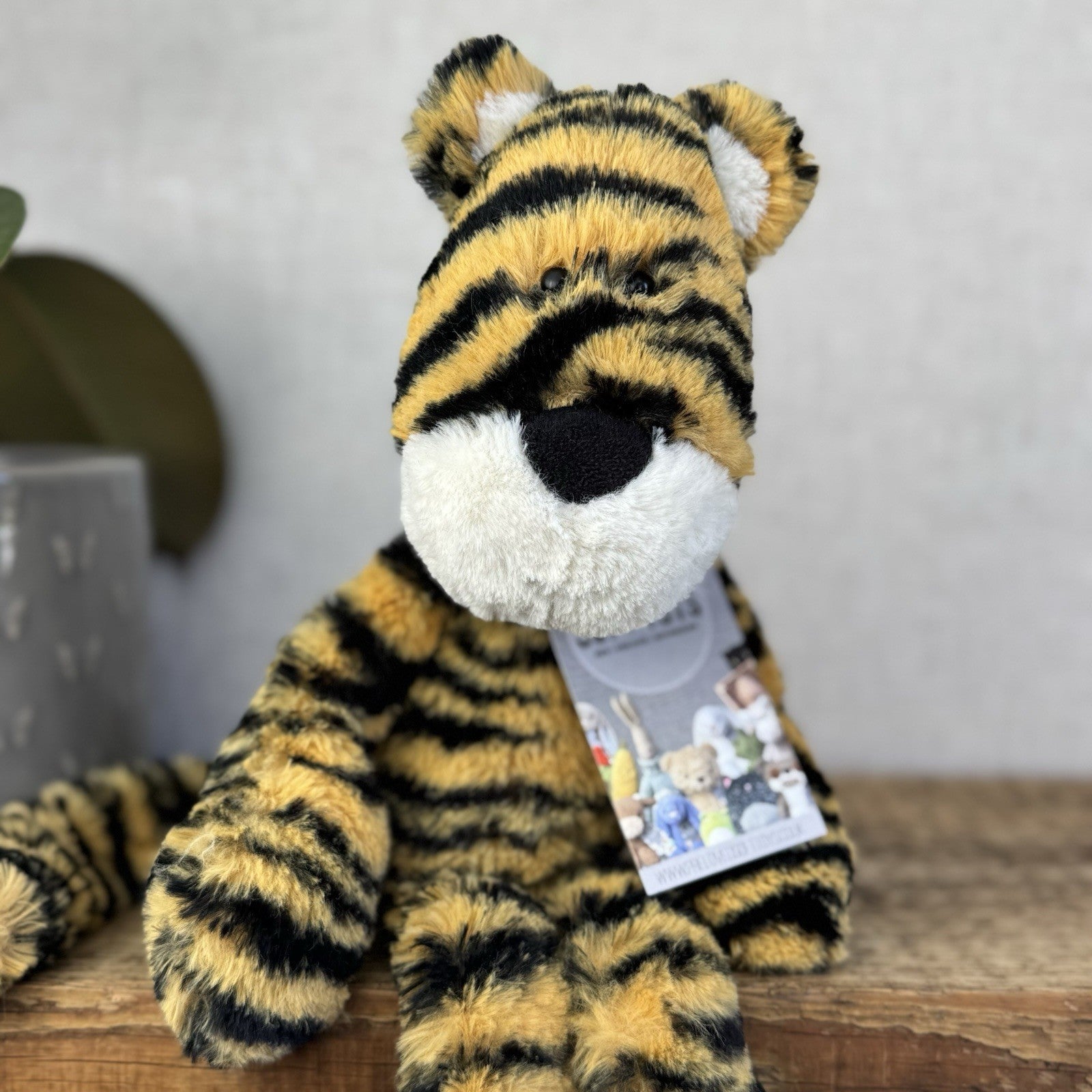 Jellycat Merryday Tiger - Wild Cat Beanie Tiger Plush Long Tail Rare Retired 15”