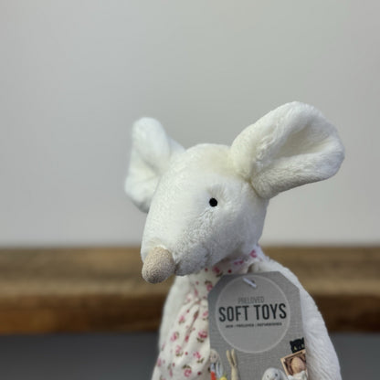 Jellycat Mouya Mouse - Little White Company Collab Mouse In Dress 9"