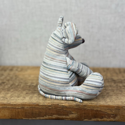 Muji X Jellycat Collaboration Mouse Stripe Retired - Recycled Yarn Soft Toy
