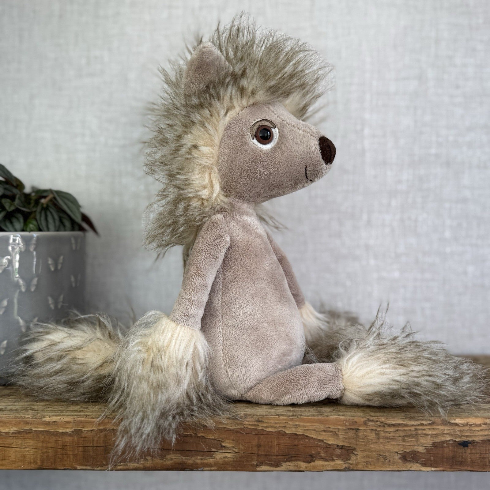 Jellycat Chi-Chi Chinese Crested Dog - Large Fluffy Puppy Dog Rare/Retired 14"