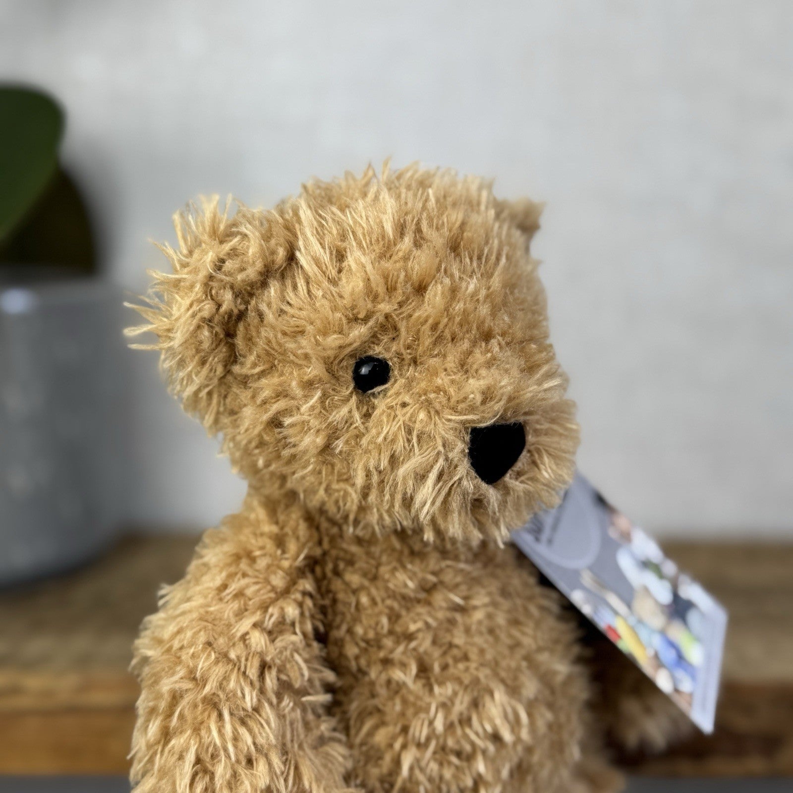 Jellycat Small Theodore Bear - Curly Brown Bear Beanie Plush Cute Retired 10"