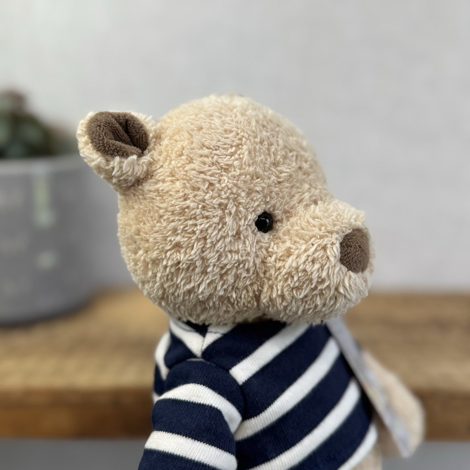 Jellycat Breton Bear - Little Jellycat Textured Bear Navy Striped Jumper NWOT