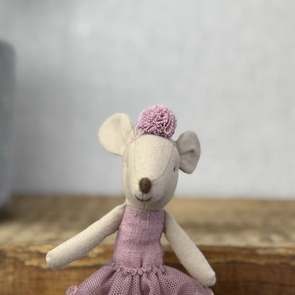 Maileg Ballerina Mouse - Big Sister - Heather - Purple Ballet Mouse Mice New