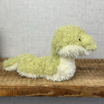 Jellycat Little Snake - Fluffy Light Green Snake Beanie Plush Curly Hair 7”