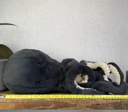 Jellycat Inky Octopus - Large Black Octopus Beanie Rare Retired Collectible 16"