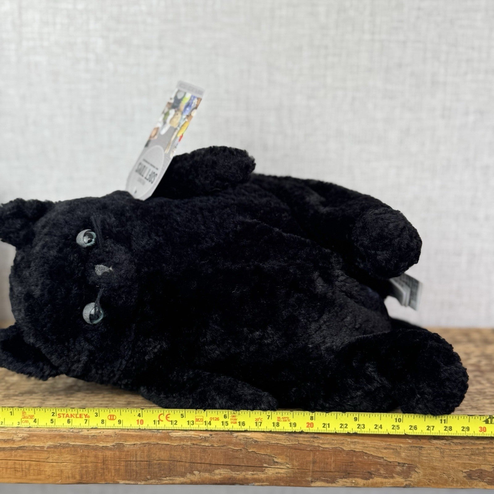 Jellycat Medium Amore Black Cat - Big Black Grumpy Cat Beanie Retired NWOT 12"
