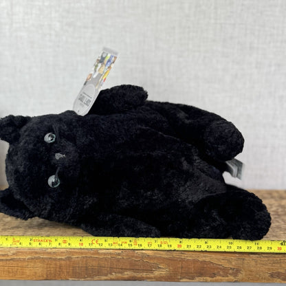 Jellycat Medium Amore Black Cat - Big Black Grumpy Cat Beanie Retired NWOT 12"