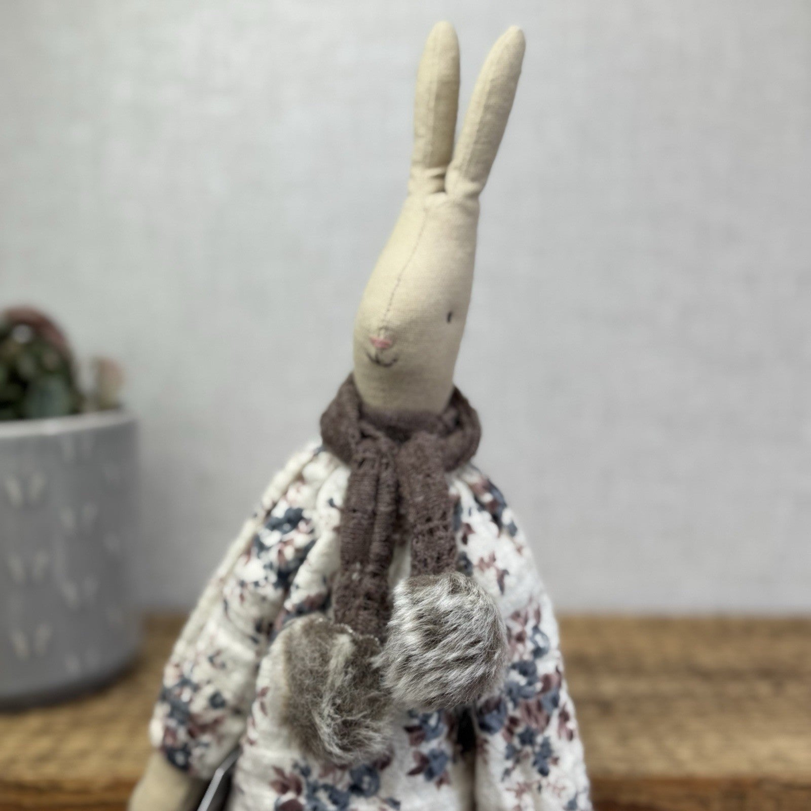 Maileg Medium Winter Rabbit Girl - Red Knit Dress & Fur Boots Retired 2014