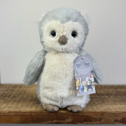 Jellycat Bashful Owl Chick - Birch Grey Colouring Owl Soft Toy Medium 9" (#2)