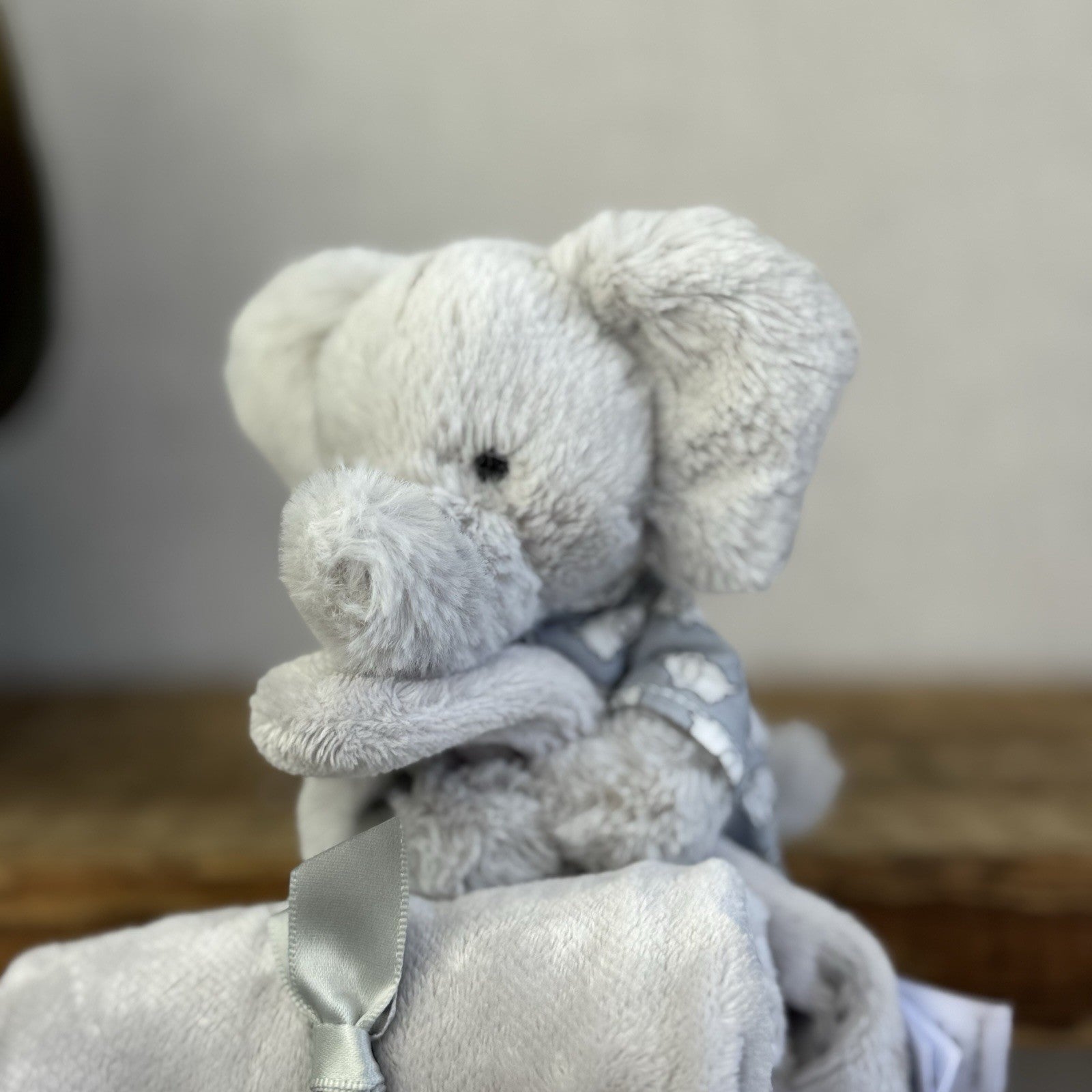 Jellycat Bedtime Elephant Soother - Grey Elephant In Pyjamas Soother Blanket
