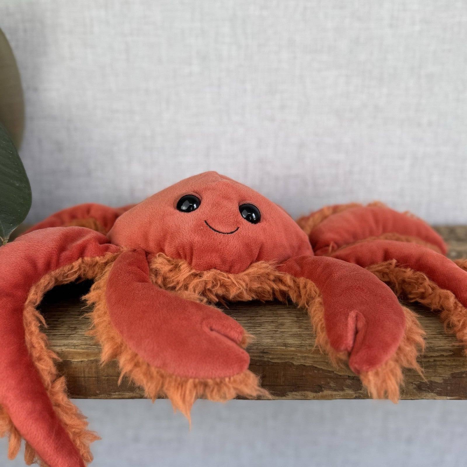 Jellycat Spindleshanks Crab - Red Fluffy Legs Crab Retired Soft Toy Beanie 12”