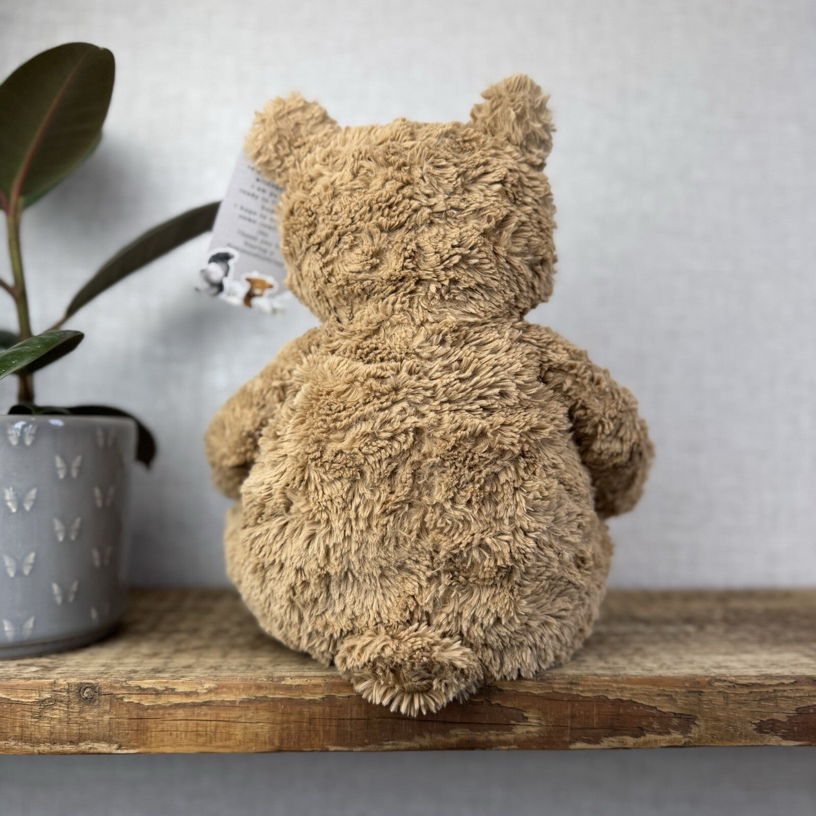 Jellycat Large Bartholemew Bear - Jellycat Textured Tan Sitting Bear Plush 14”