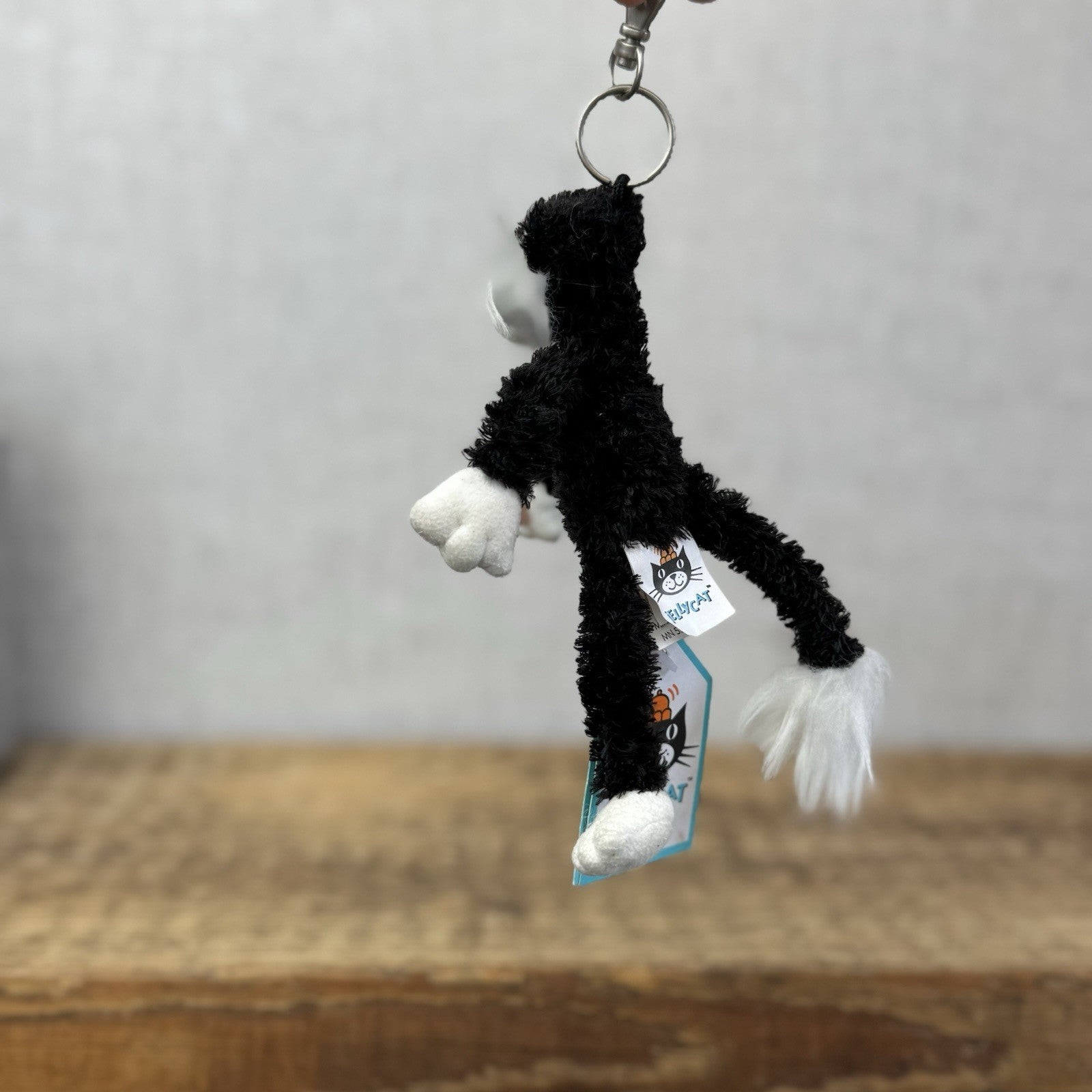 Jellycat Dodger The Alley Cat Keyring- Rare Vintage Jellycat Miniature With Tags
