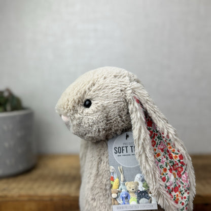 Jellycat Medium Bashful Beige Posy Blossom Bunny - Beige Bunny Floral 12”