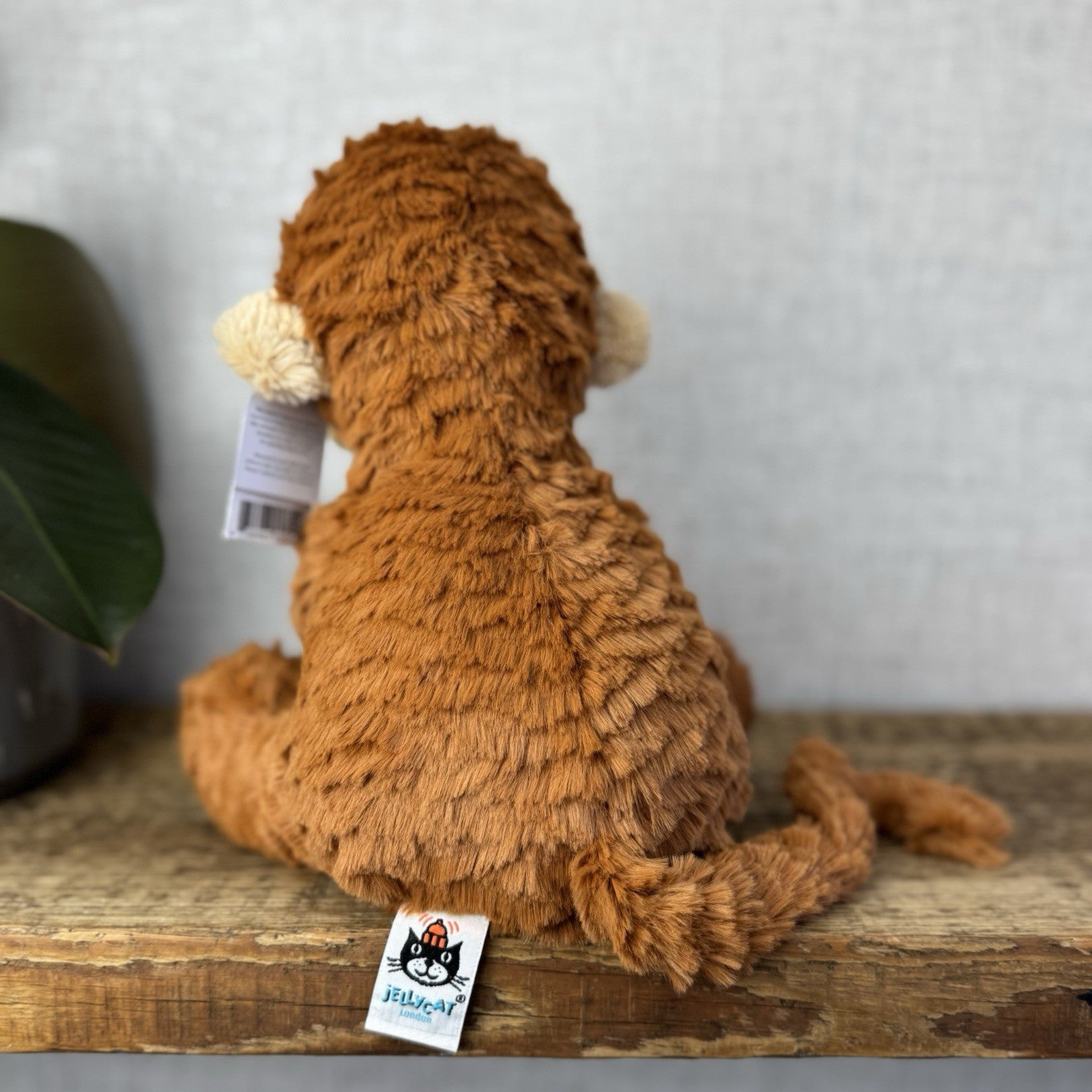 Jellycat Fuddlewuddle Monkey - Rust Brown Monkey Textured Beanie Soft Toy 9"