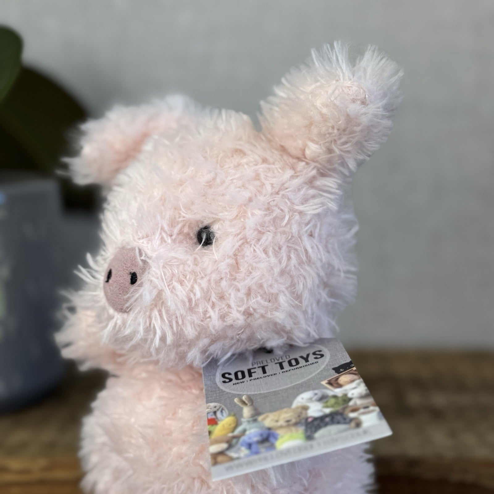 Jellycat Little Pig - Fluffy Pink Piglet Soft Toy Small Curly Fur Retired 7"