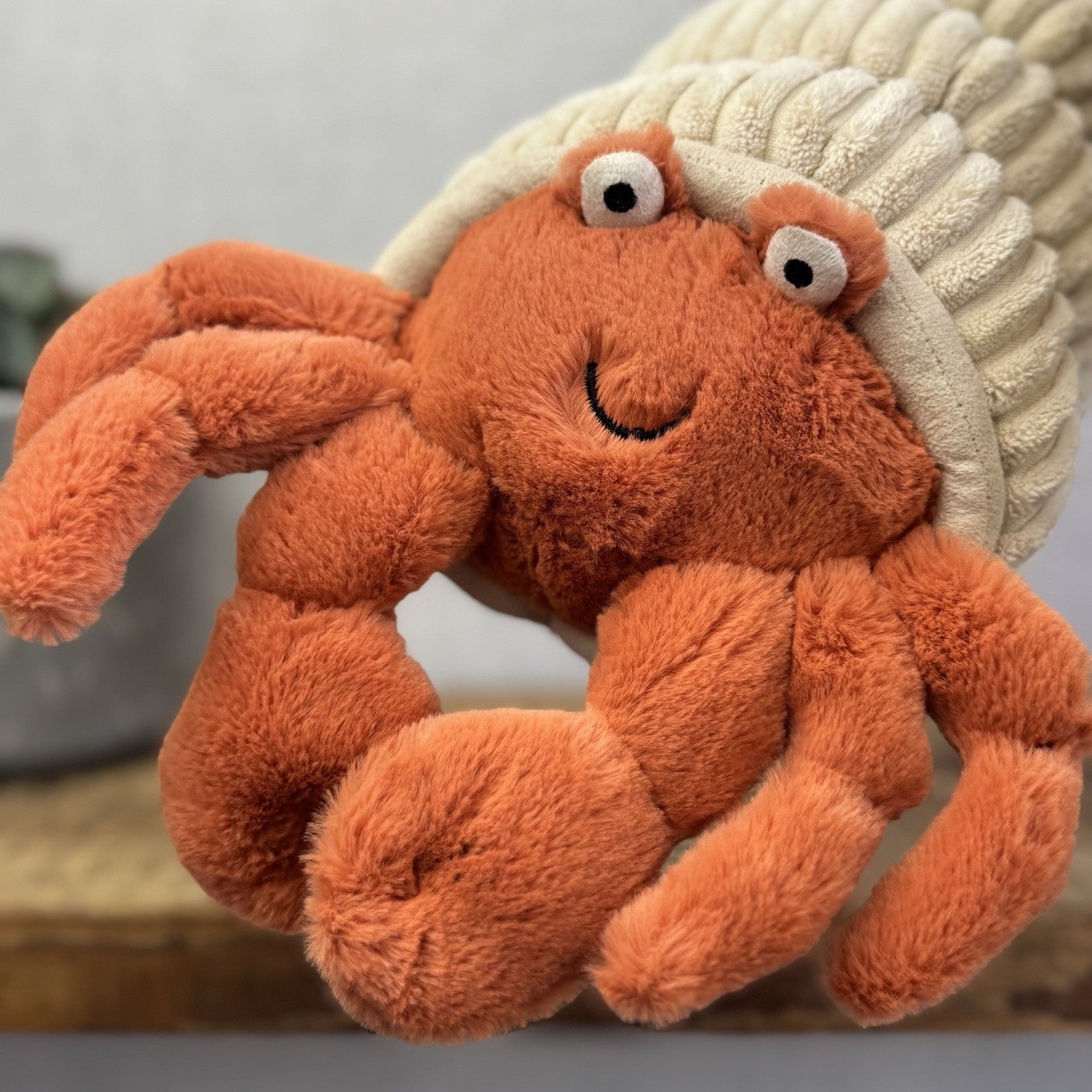 Jellycat Herman Hermit Crab - Large Crab In Shell Soft Toy Beanie Plush 12"