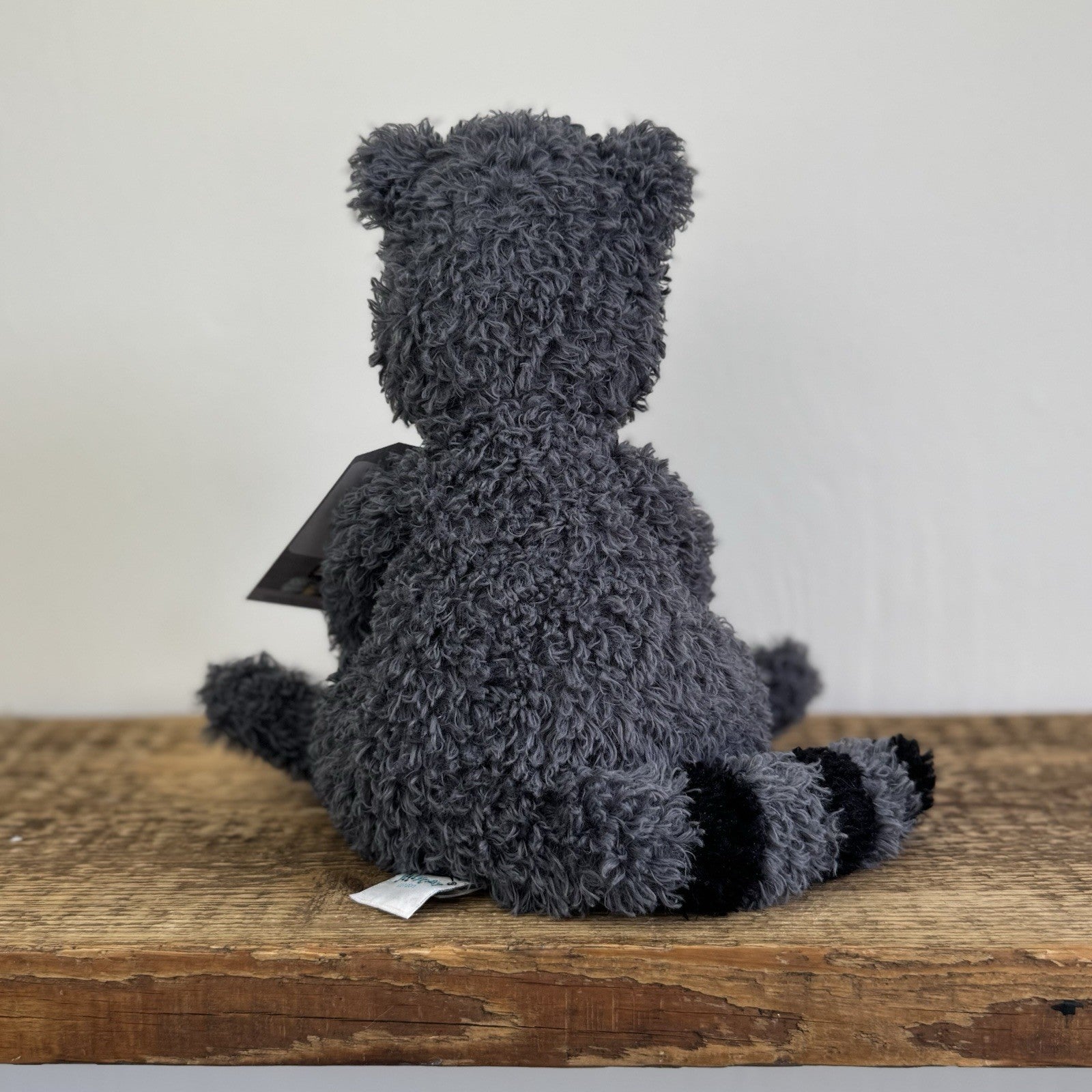 Jellycat Rafferty Raccoon - Sitting Grey Soft Toy Wild Animal Curly Haired 11"
