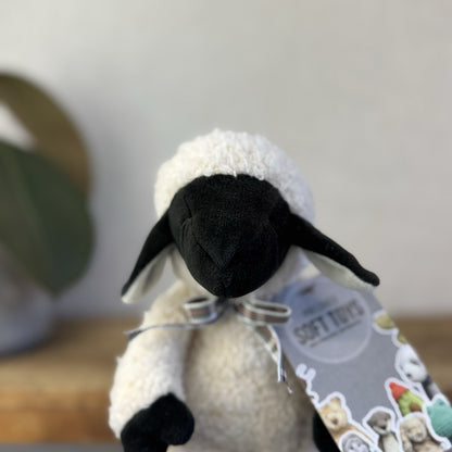 Manhattan Toy Company Lamb Floppy Sheep Soft Toy Black/Off White Lamb Plush 9”