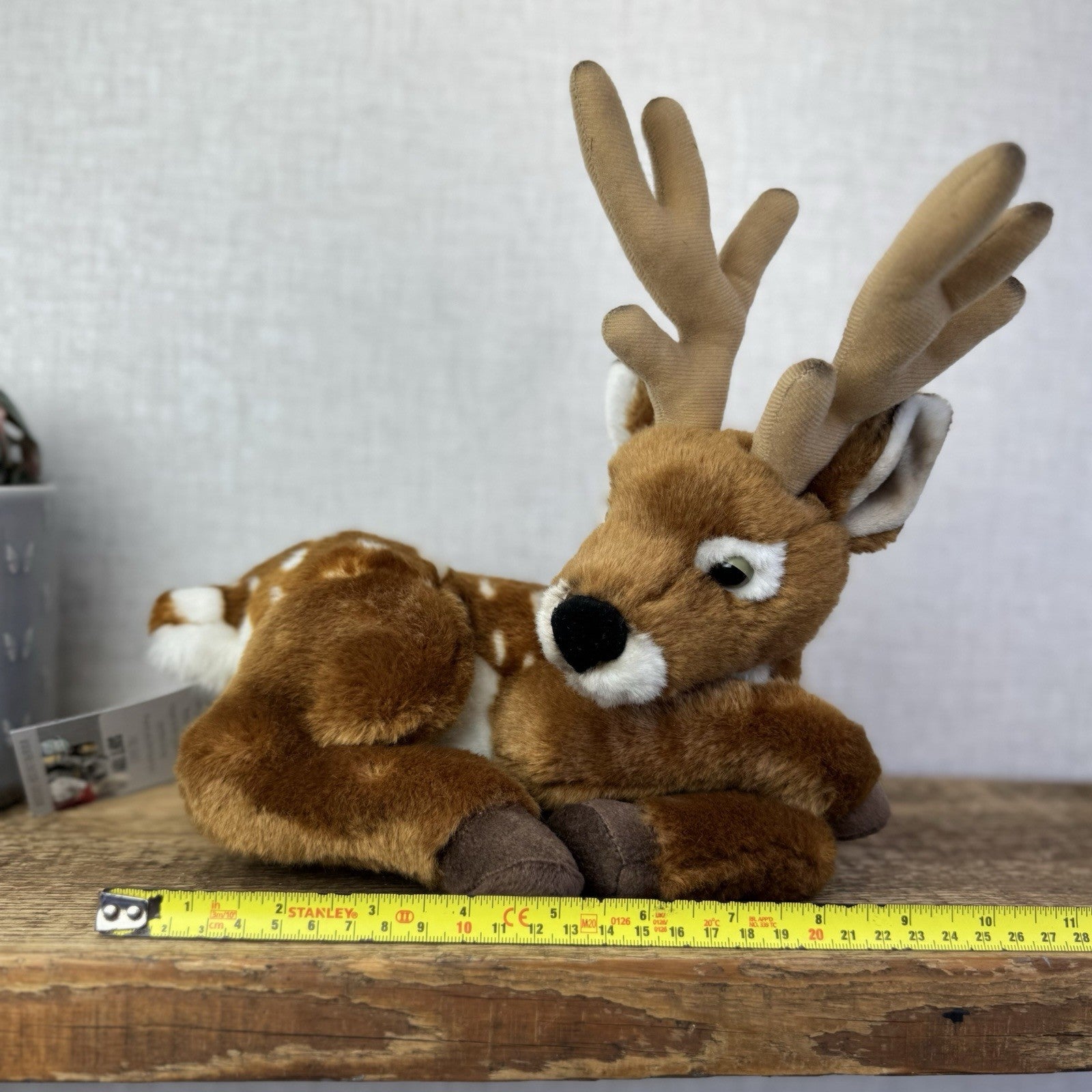Living Nature Red Deer Stag - Laying Deer Woodland Soft Toy Plush Rare 10”
