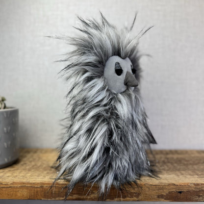 Jellycat Gloria Owl - Large Fluffy Owl Rare Retired Grey/Silver Sparkly Bird 12"