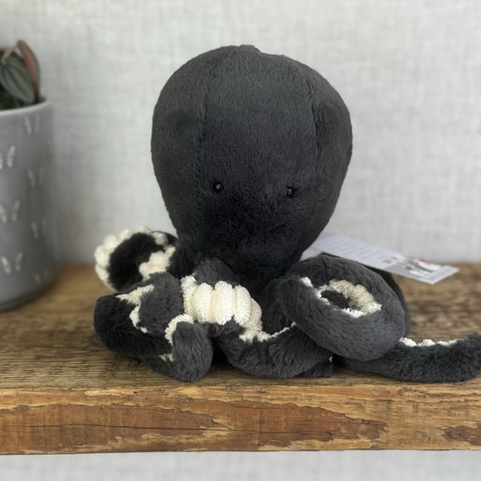 Jellycat Small Inky Octopus - Retired Small Black Octopus Sea Creature Beanie