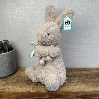 Jellycat Huddles Bunny - Mummy Rabbit & Baby Plush Retired Medium With Tags 10"